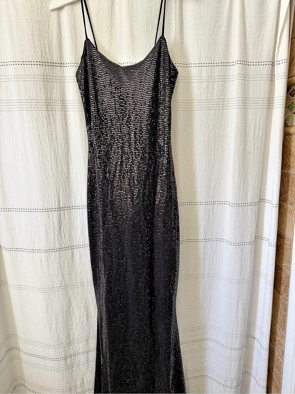 Dress Black Sequin Maxi Like New